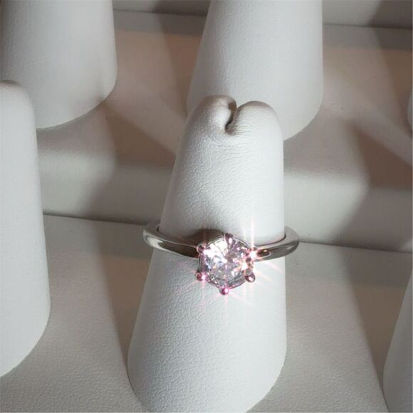 Fashion Jewelry  1 CT CZ Silver Plated Solitaire Engagement Ring Size 6 - Picture 5 of 11